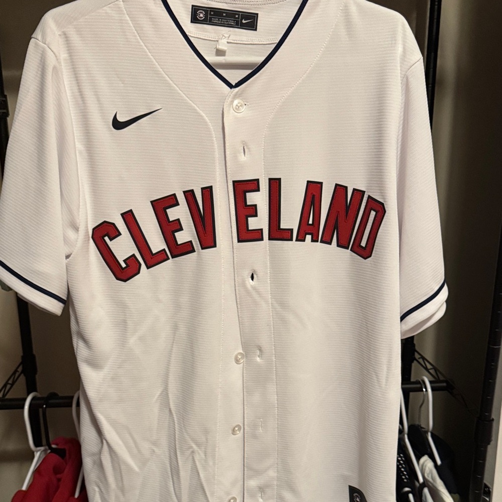 Nike White Cleveland Button-Up Jersey